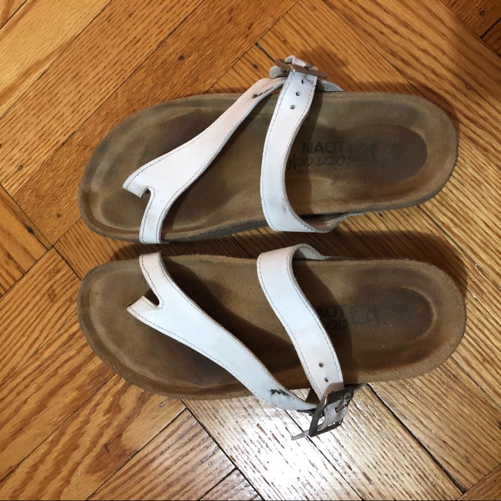 Naot Tahoe white/tan sandals